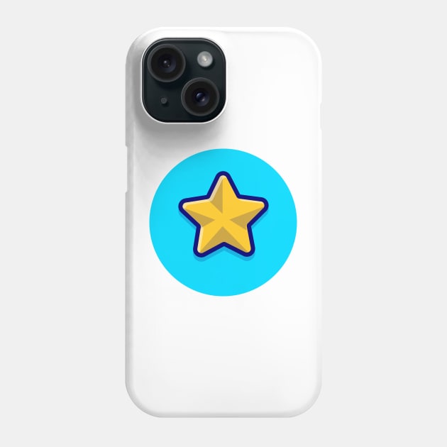 Gold Star Cartoon Vector Icon Illustration (2) Phone Case by Catalyst Labs