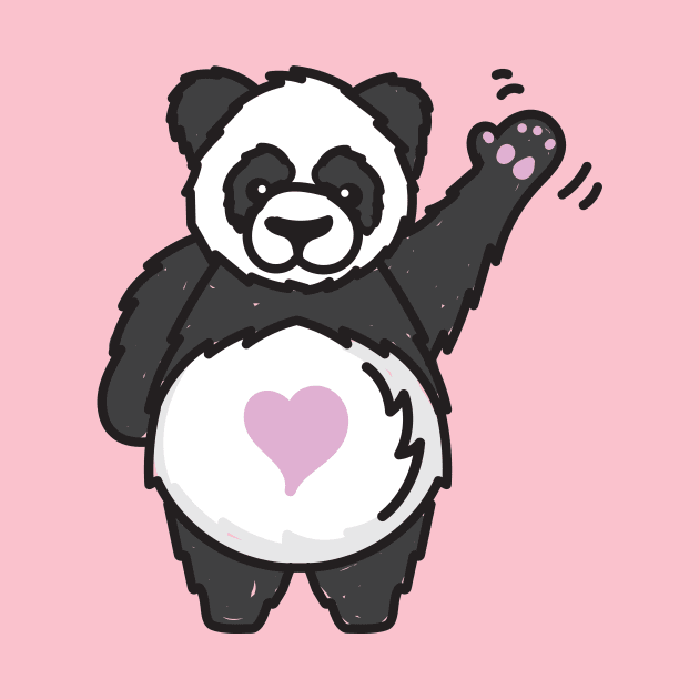 Hello Giant Panda Heart by Vin Zzep