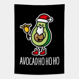 Avocad ho ho ho funny avocado Santa Claus pun keto Tapestry