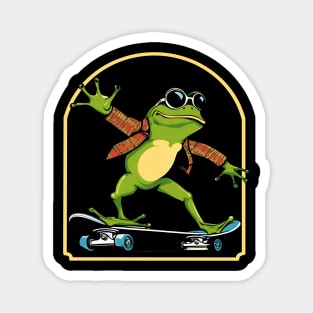 Frog skateboarding Magnet