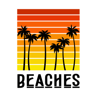 minimalistic orange summer palm tree beach T-Shirt