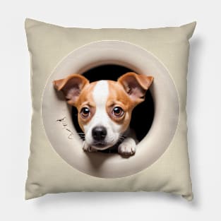 dog peeking Pillow