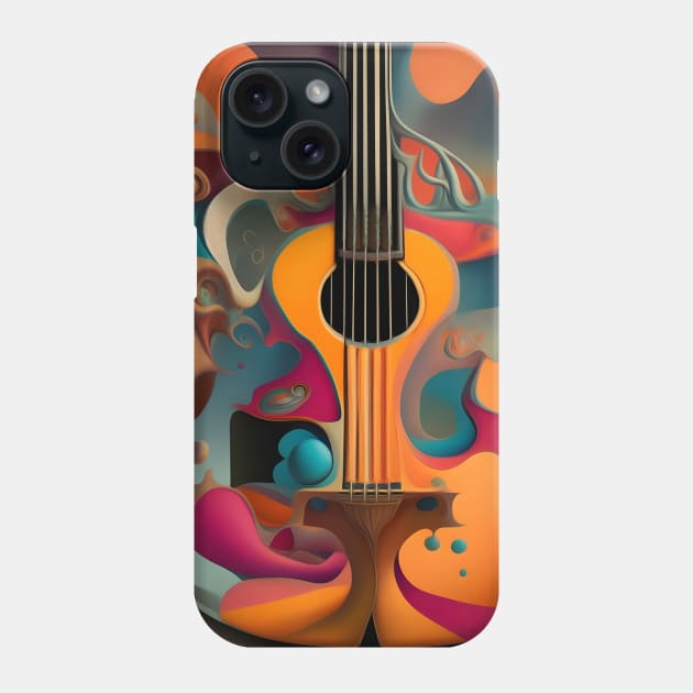 Surrealistic Guitar Abstract Landscape Phone Case by Whole Lotta Pixels