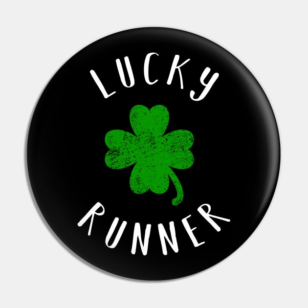 St Patricks Day running shirt - Vintage Lucky Runner Shamrock Pin by CMDesign