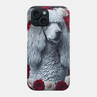 Standard poodle red roses 2 Phone Case