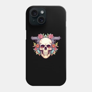 skull with guns Phone Case