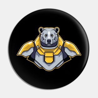 Bear Cyborg Illustration Pin