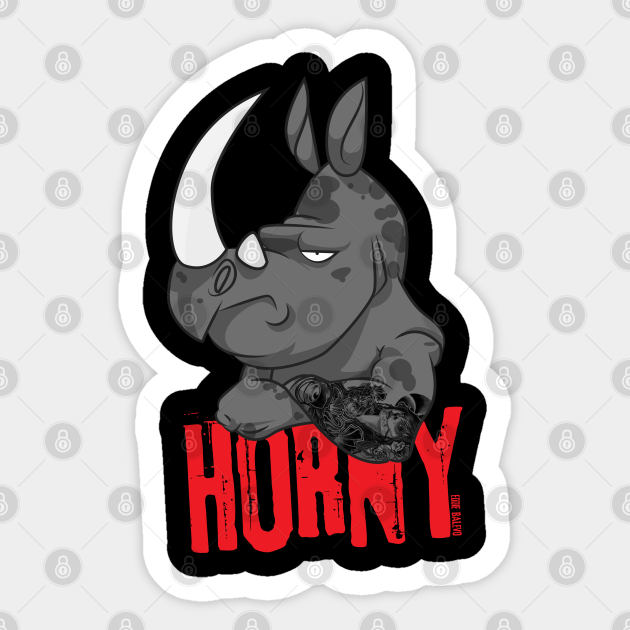 Funny Rhino Cartoon - Rhino - Sticker | TeePublic Funny Rhino Cartoon - Rhino - Sticker | TeePublic