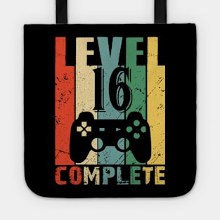 Vintage 16th Wedding Anniversary Level 16 Complete Video Gamer Birthday Gift Ideas Tote