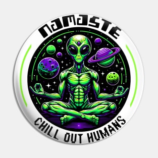 Namaste Alien Pin