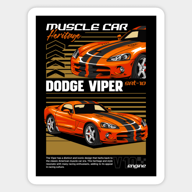 Iconic Viper SRT 10 Car - Iconic Viper Srt 10 Car - Sticker | TeePublic