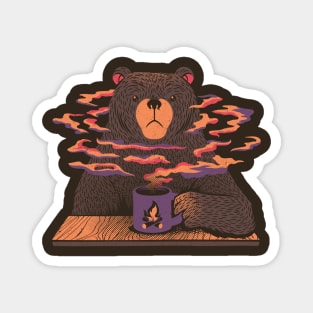 Bear Having Coffee I Love Coffee Magnet