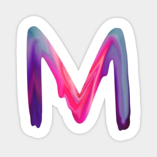 Letter M In Vibrant Watercolor Magnet