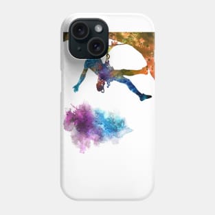 Rock climbing extreme sport man Phone Case