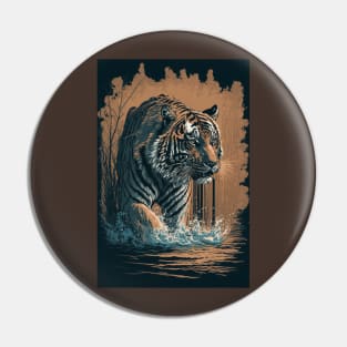 The Majestic Tiger of the Water Pin