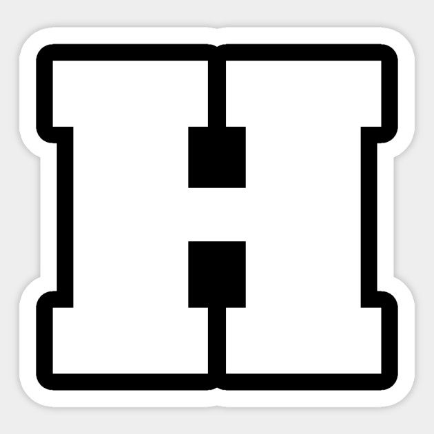 Alphabet H (Uppercase letter h), Letter H - Letter H - Sticker | TeePublic