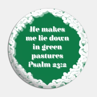 Psalm 23:2 Green Aesthetic Bible Verse Design Pin