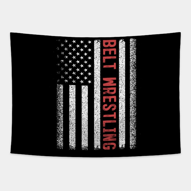 Belt Wrestling American Flag 4th of July Tapestry by magazin