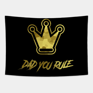 DAD Rules Gold Crown Tapestry