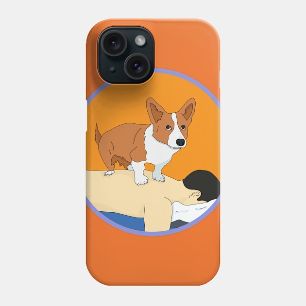 Cute Corgi giving back massage Phone Case by DiegoCarvalho