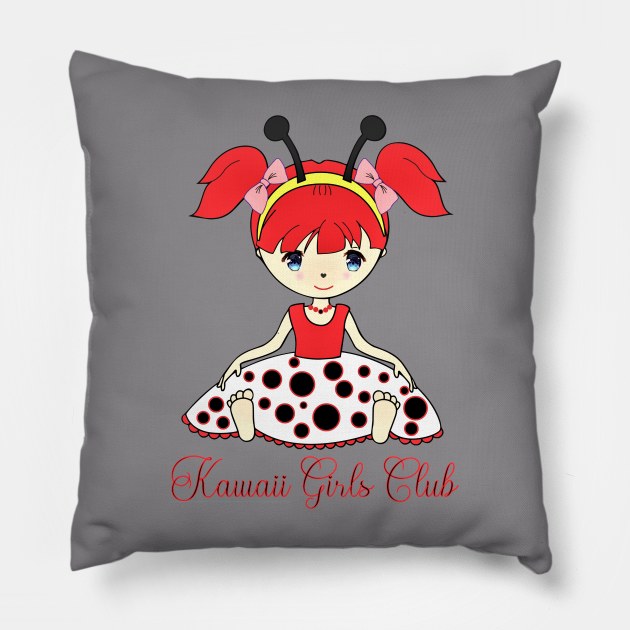 Kawaii Lady Bug Pillow by PlayfulPandaDesigns