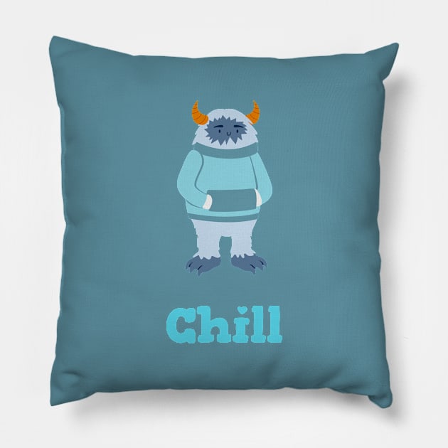 Funny Kawaii Yeti Chill Pillow by Bunchatees