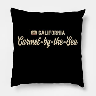 Carmel By The Sea California Retro Pillow