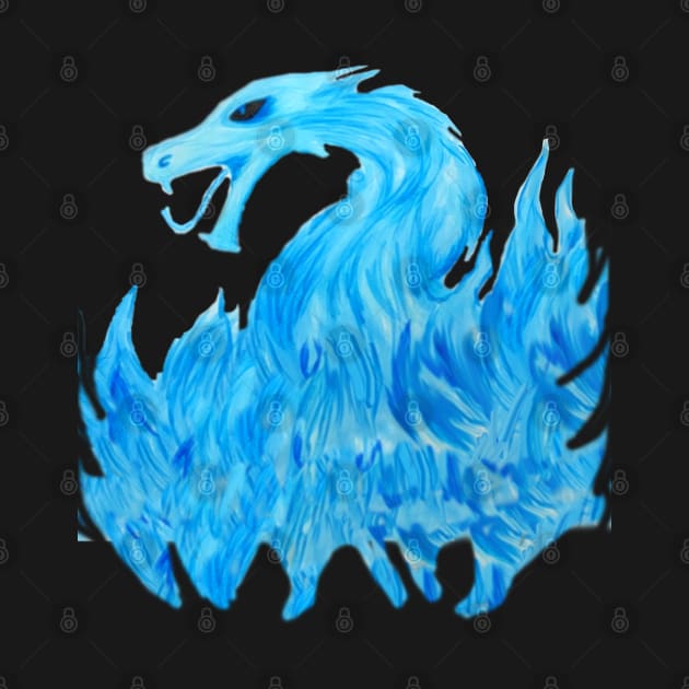 Blue Flame Dragon (Back) by Ryzan35