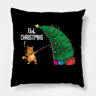 Cat Destroying Christmas. Sweatshirt For Cat Lovers and Christmas Parties. Pillow