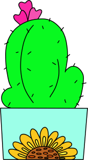 Cute Cactus Design #45: Sunflower Pot Cactus Magnet