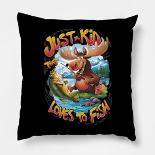 Majestic Moose With a Fish: Pillow