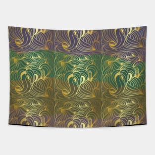 Gold Lines Pattern Design Tapestry