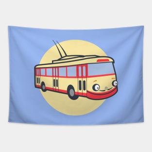 Friendly retro trolleybus Salvador Tapestry