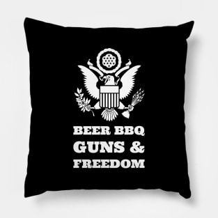 Beer BBQ Guns & Freedom Pillow