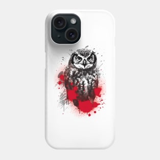 Northern Hawk Owl Painting Phone Case