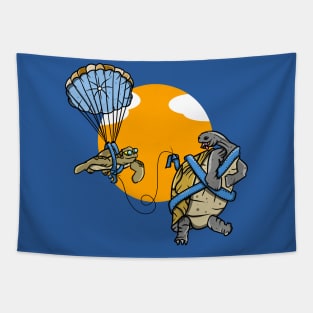 Sea Turtle and Tortoise Parasailing Tapestry