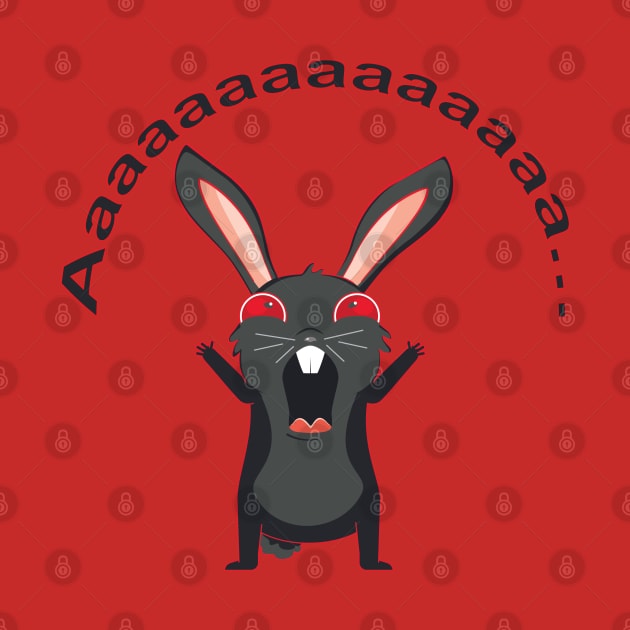 Black rabbit screaming by AnnArtshock