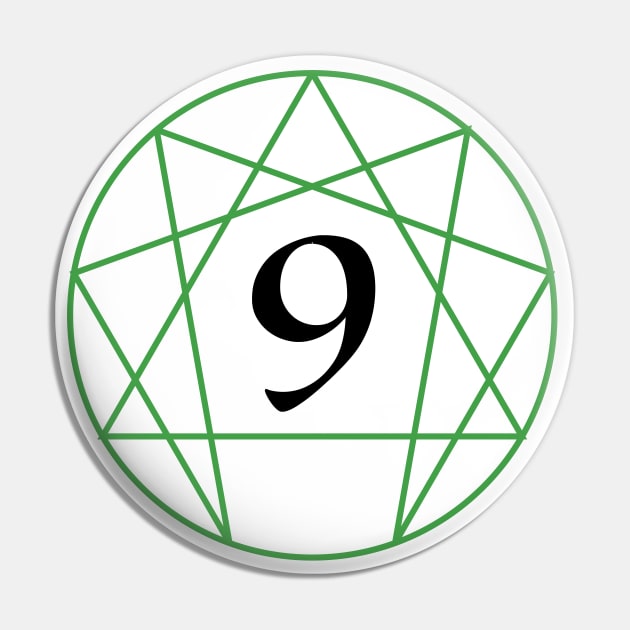 Enneagram Nine - the Peacemaker (Number Only) Pin by enneashop