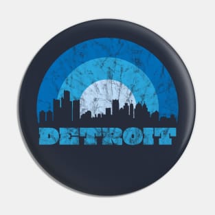 Detroit Vintage Sunrise - Football Colors Pin