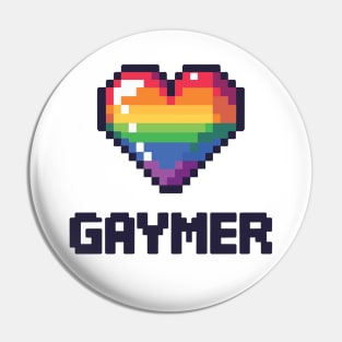 Cute Gaymer Rainbow Heart for the gamer Pin