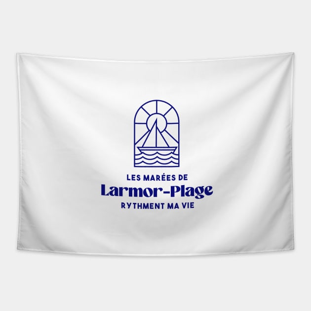 Larmor Plage the tides punctuate my life - Brittany Morbihan 56 BZH Sea Tapestry by Tanguy44