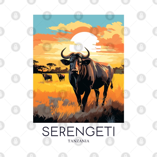 A Pop Art Travel Print of the Serengeti National Park - Tanzania by Studio Red Koala