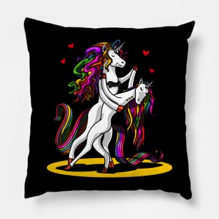 Unicorn Couple Dancing Valentines Day Cute Pillow