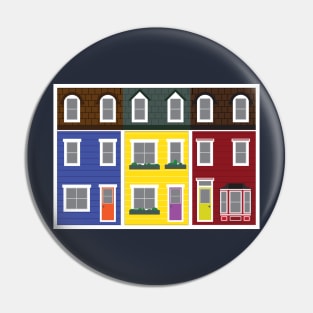 Newfoundland Row Houses || Newfoundland and Labrador || Gifts || Souvenirs Pin