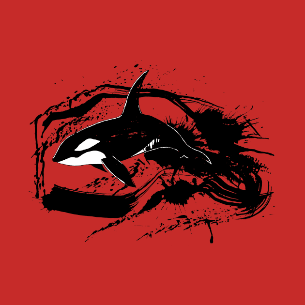 killer whale inc  paint splashes art by NemfisArt