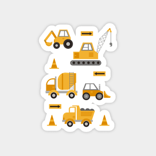 Construction Trucks Magnet