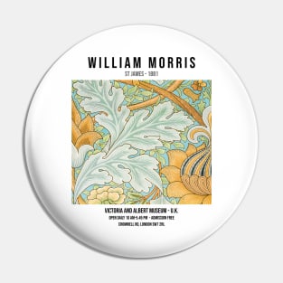 William Morris St James Pattern, Floral Exhibition, Vintage Poster Pin