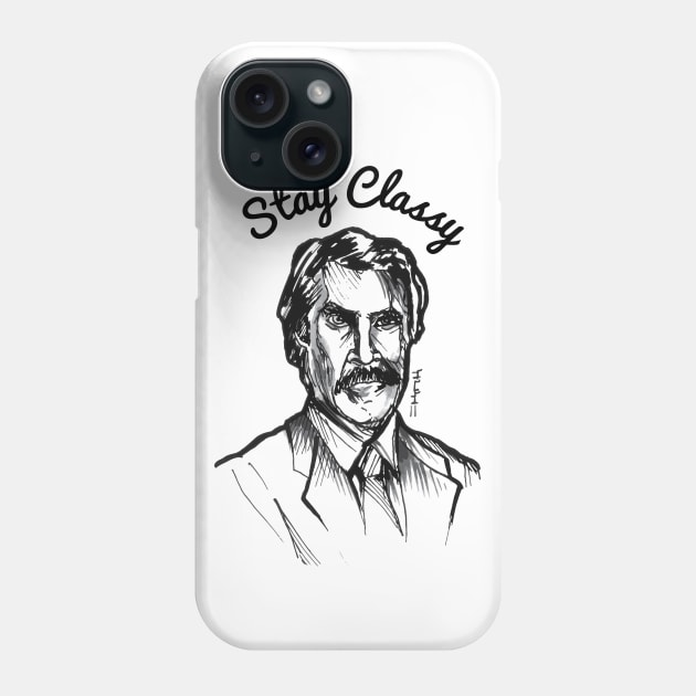 Ron Stay Classy Burgundy Phone Case by sketchnkustom