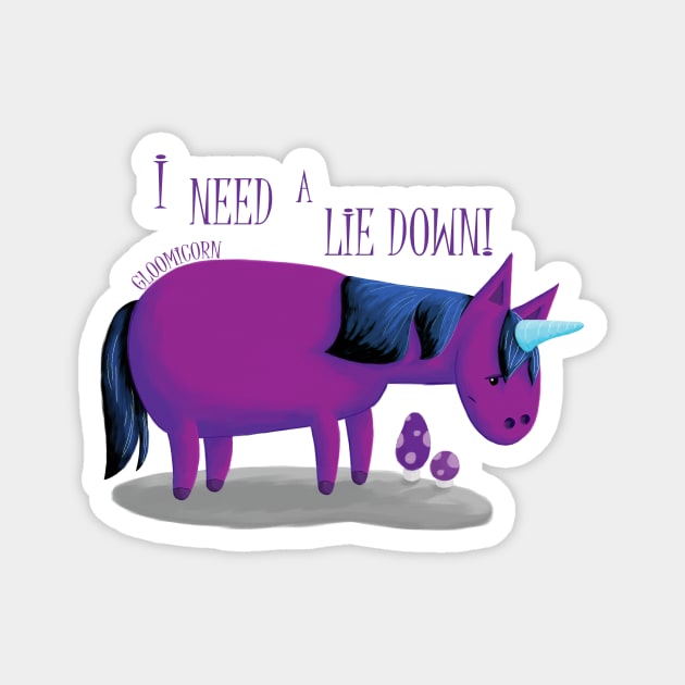 Gloomicorn - I Need A Lie Down Magnet by shiro