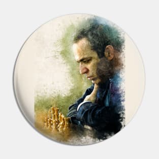 Garry Kasparov ✪ The Legend ✪  Aesthetic Watercolor Portrait of a chess master Pin